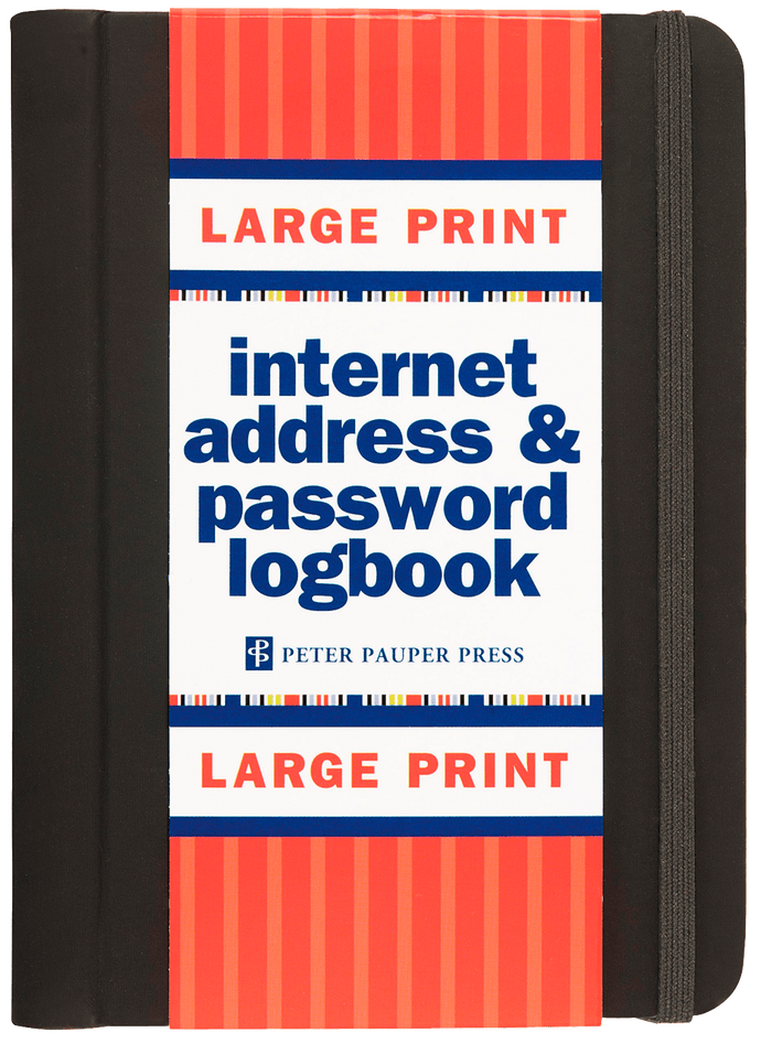 Peter Pauper Press Large Print Black Internet Address & Password Organizer