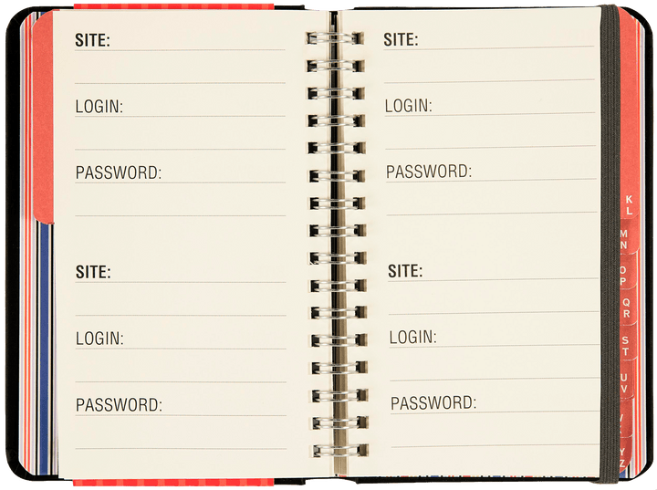 Peter Pauper Press Large Print Black Internet Address &amp; Password Organizer