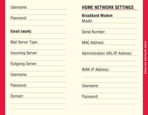Peter Pauper Press Large Print Black Internet Address & Password Organizer