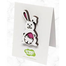 Load image into Gallery viewer, Spunky Fluff Proudly handmade in South Dakota, USA Magenta Layered Easter Bunny Magnets
