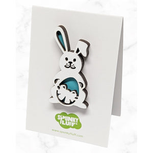 Spunky Fluff Proudly handmade in South Dakota, USA Turquoise Layered Easter Bunny Magnets