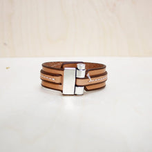 Load image into Gallery viewer, CXC Jewelry Jewelry - Bracelets Leather Cuff w/Silver Pin Silver M
