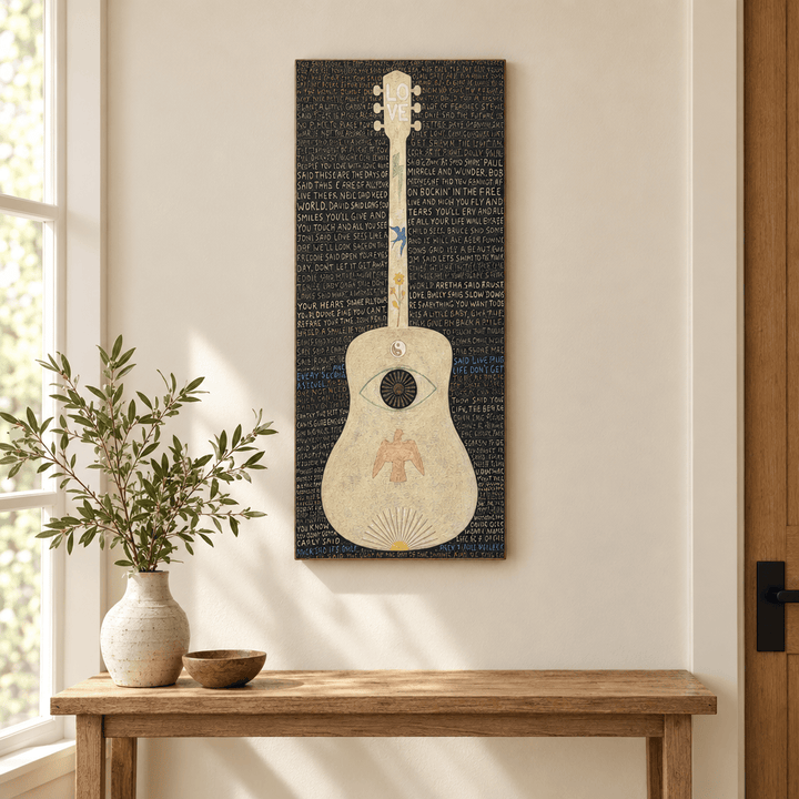 Sugarboo Designs Home Decor - Home Accent Legends Two Art Tile | 12x24 Vertical Wood Print | Black | Sugarboo Designs