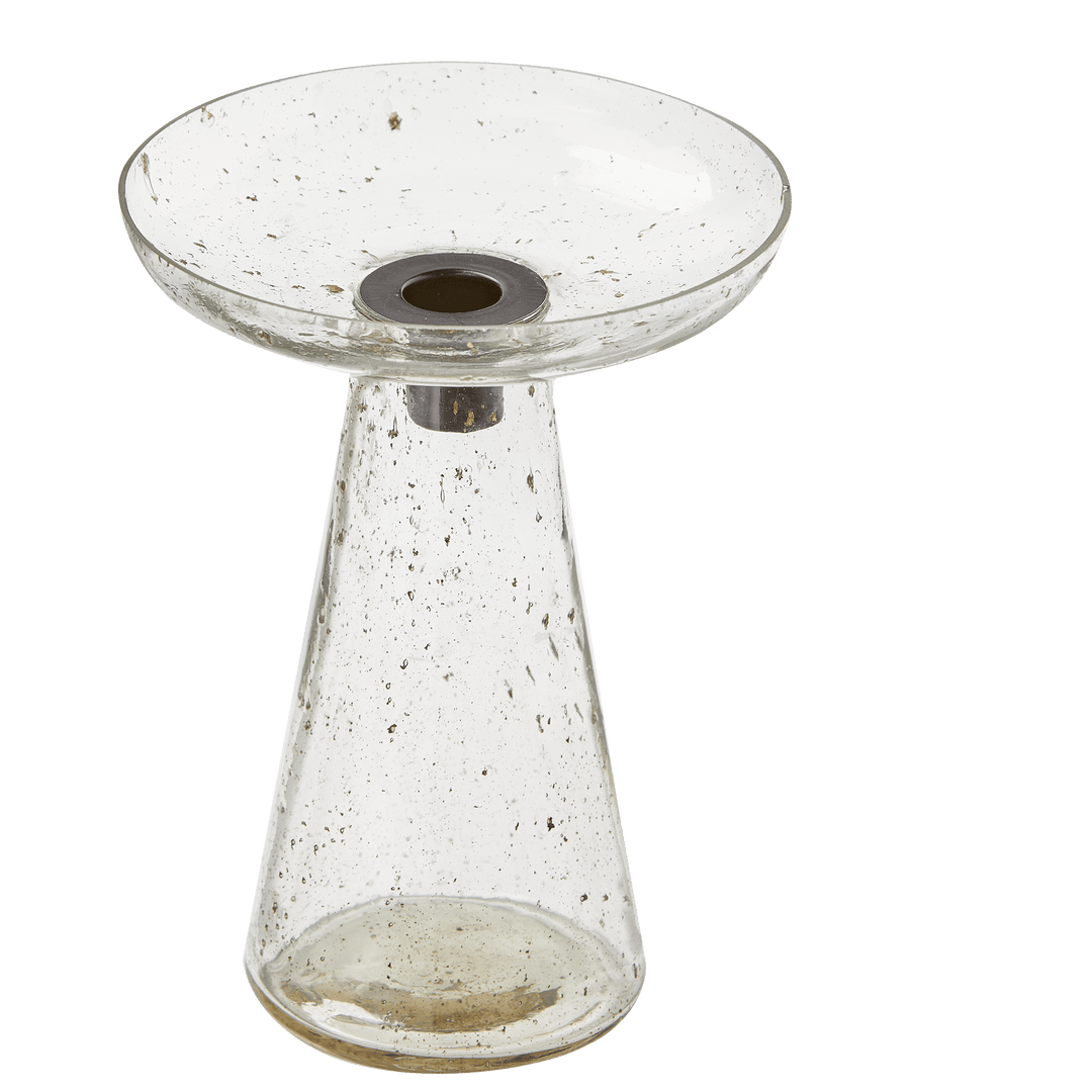 Tag True Living Candle Holders Leon Glass Taper Holder Large Clear