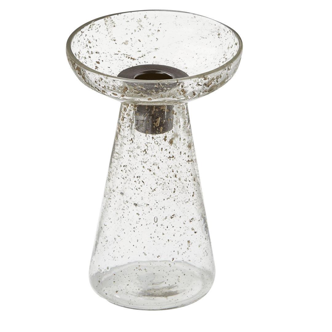 Tag True Living Candle Holders Leon Glass Taper Holder Small Clear