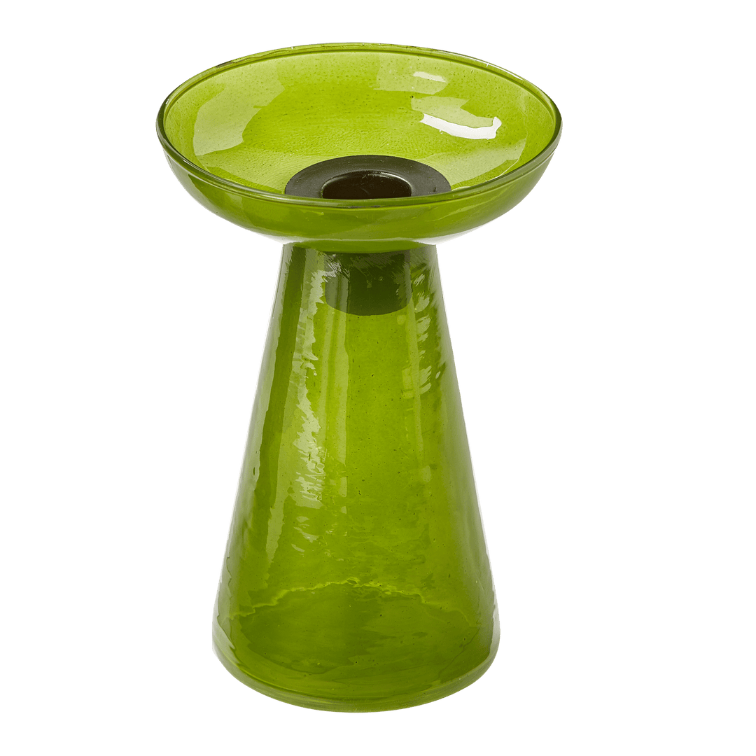 Tag True Living Candle Holders Leon Glass Taper Holder Small Green