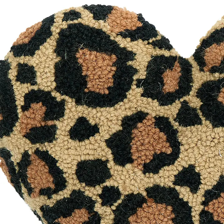 Peking Handicraft Home Decor - Home Accent Leopard Heart Hook Pillow