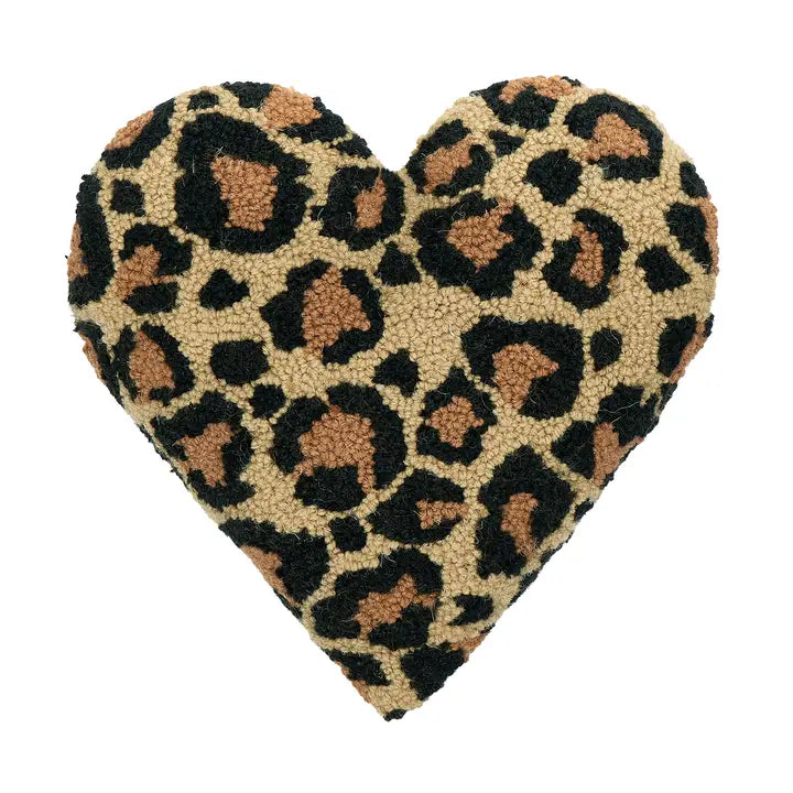 Peking Handicraft Home Decor - Home Accent Leopard Heart Hook Pillow