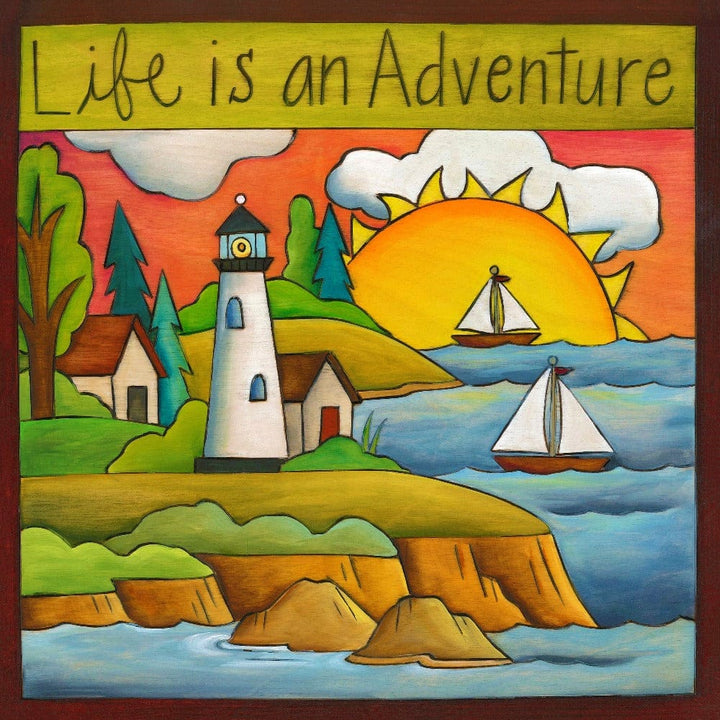 Sincerely Sticks Wall Art Life is an Adventure 9" x 9" Plaque