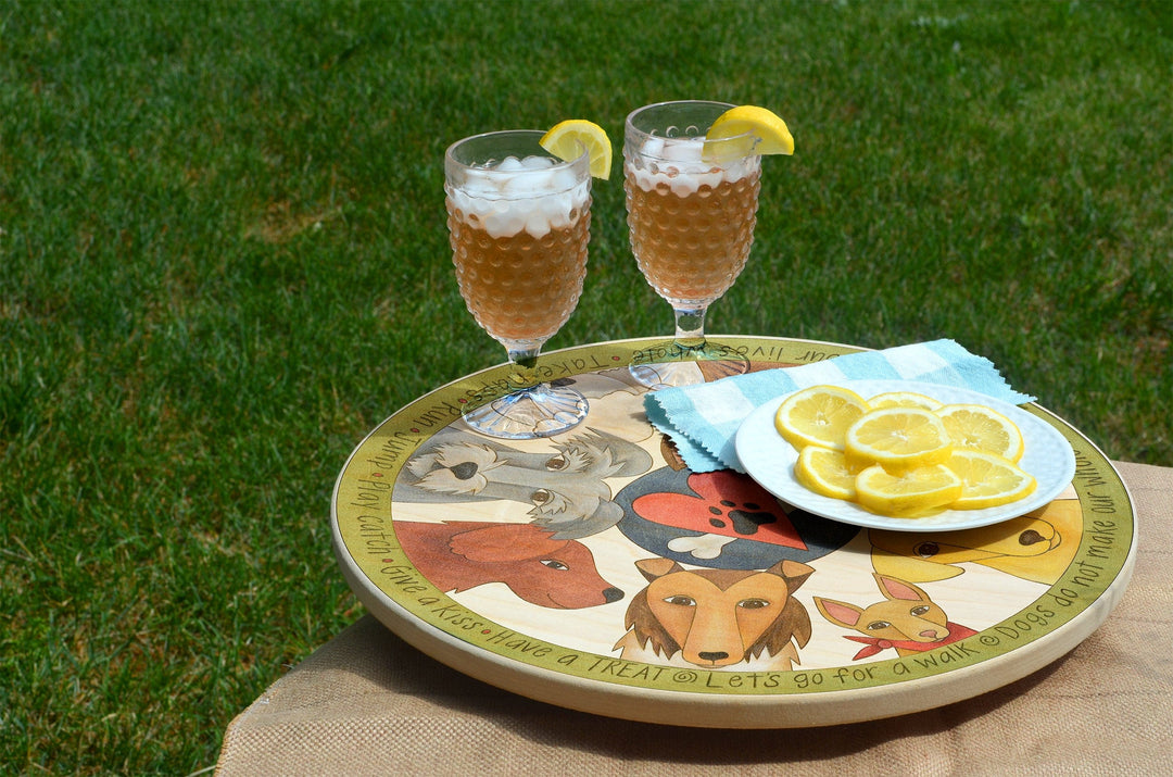 Sincerely Sticks Lazy Susans Life With Dogs 18" Lazy Susan