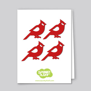 Spunky Fluff Proudly handmade in South Dakota, USA Limited Edition Cardinal Bird Magnets, Mini