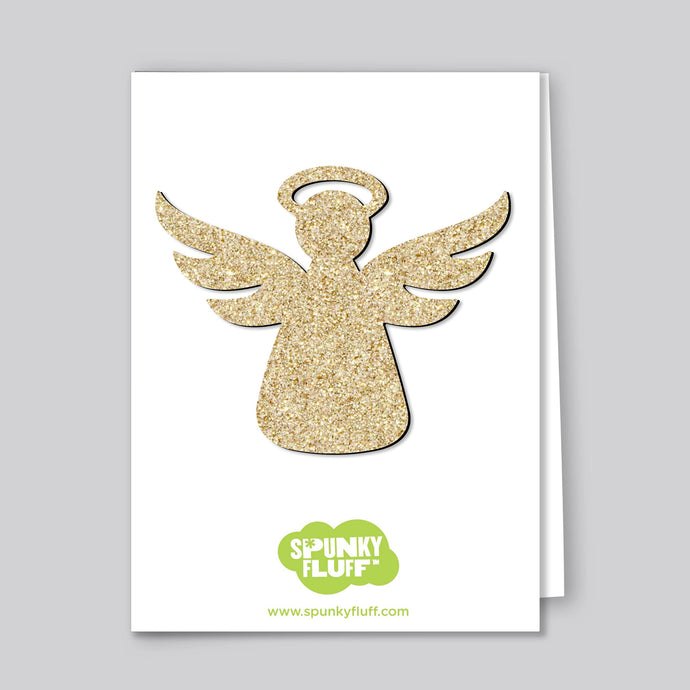 Spunky Fluff Proudly handmade in South Dakota, USA Limited Edition Glitter Angel Magnet, Large