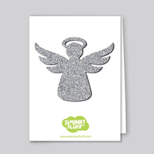 Load image into Gallery viewer, Spunky Fluff Proudly handmade in South Dakota, USA Silver Limited Edition Glitter Angel Magnet, Large
