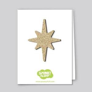 Spunky Fluff Proudly handmade in South Dakota, USA Gold Limited Edition Glitter Nativity Star Magnet, Large