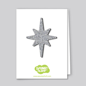 Spunky Fluff Proudly handmade in South Dakota, USA Silver Limited Edition Glitter Nativity Star Magnet, Large