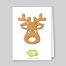 Load image into Gallery viewer, Spunky Fluff Proudly handmade in South Dakota, USA Limited Edition Glitter Reindeer Magnet, Large
