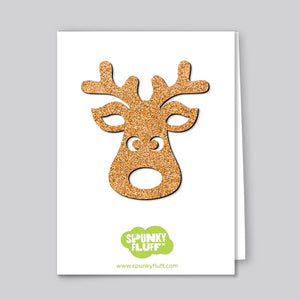 Spunky Fluff Proudly handmade in South Dakota, USA Limited Edition Glitter Reindeer Magnet, Large