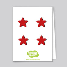 Load image into Gallery viewer, Spunky Fluff Proudly handmade in South Dakota, USA Red Limited Edition Mini Star Magnets
