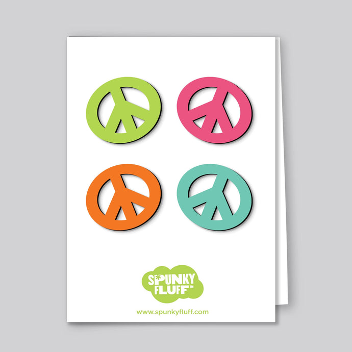 Spunky Fluff Proudly handmade in South Dakota, USA Limited Edition Peace Sign Magnets, Mini Retro Valentine's Day Magnets