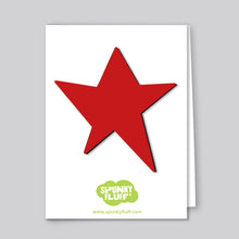 Load image into Gallery viewer, Spunky Fluff Proudly handmade in South Dakota, USA Red Limited Edition Star Magnet, Large
