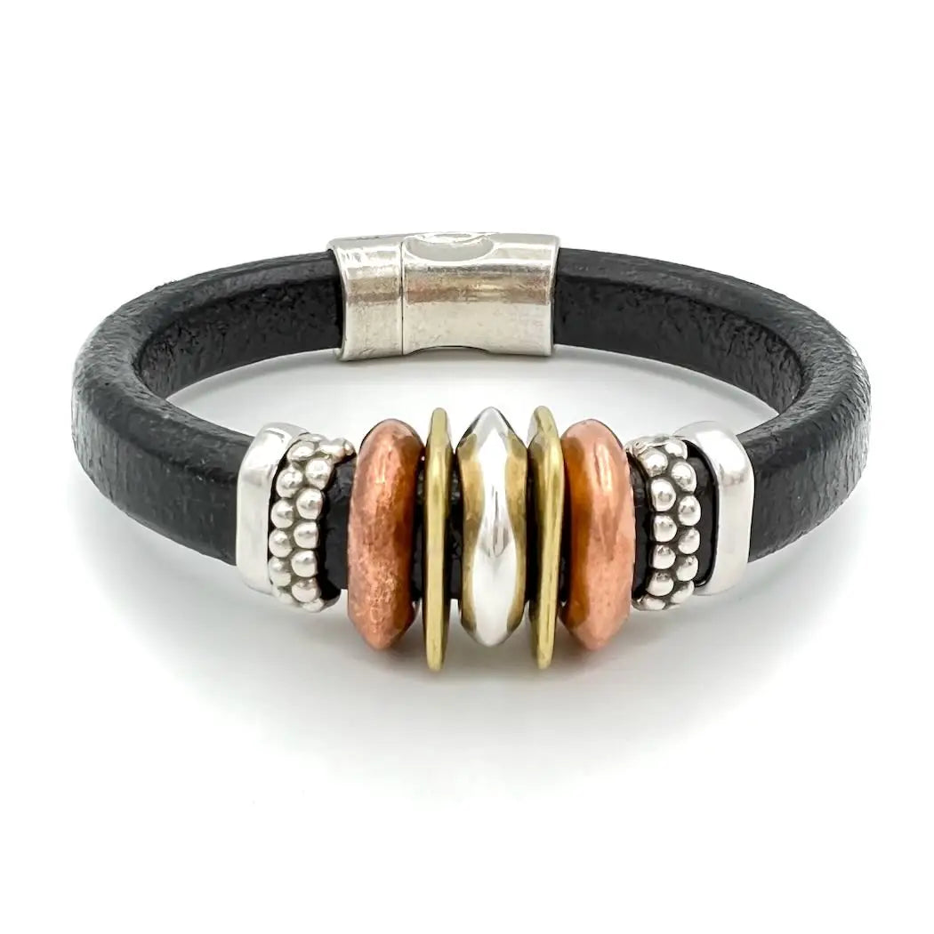 Montana Leather Designs Lodge Bracelet Virginia City/Black Medium