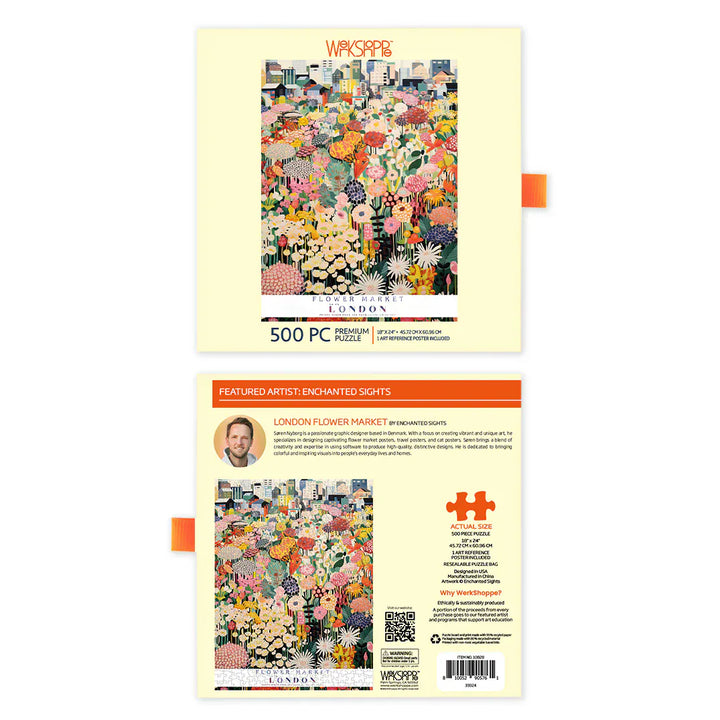 WerkShoppe Books Cards Games and Puzzles - Games and Puzzles London Flower Market 500 Piece Puzzle