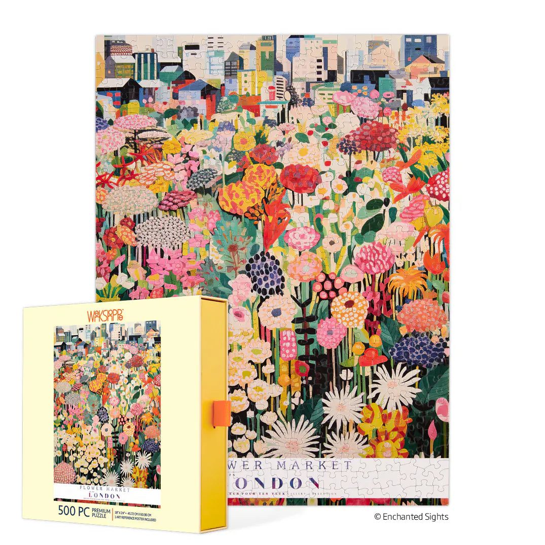 WerkShoppe Books Cards Games and Puzzles - Games and Puzzles London Flower Market 500 Piece Puzzle