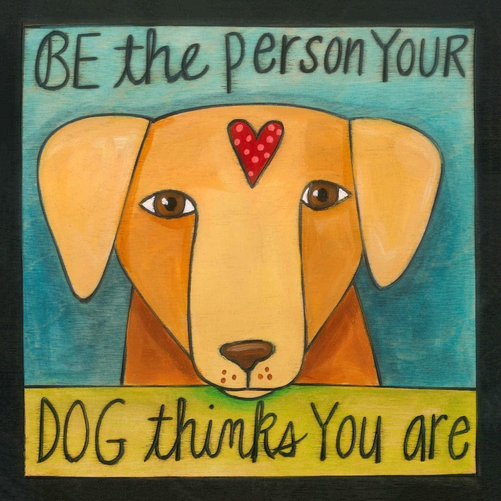 Sincerely Sticks Wall Art Love Is a Wagging Tail 6" x 6" Plaque