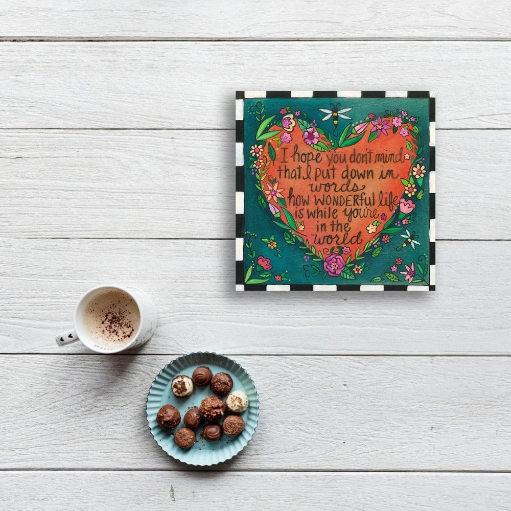 Sincerely Sticks Wall Art Love Note 9" x 9" Plaque