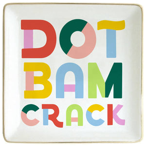 soiree-sisters Mahjong Ceramic Trinket Dish, Dot Bam Crack