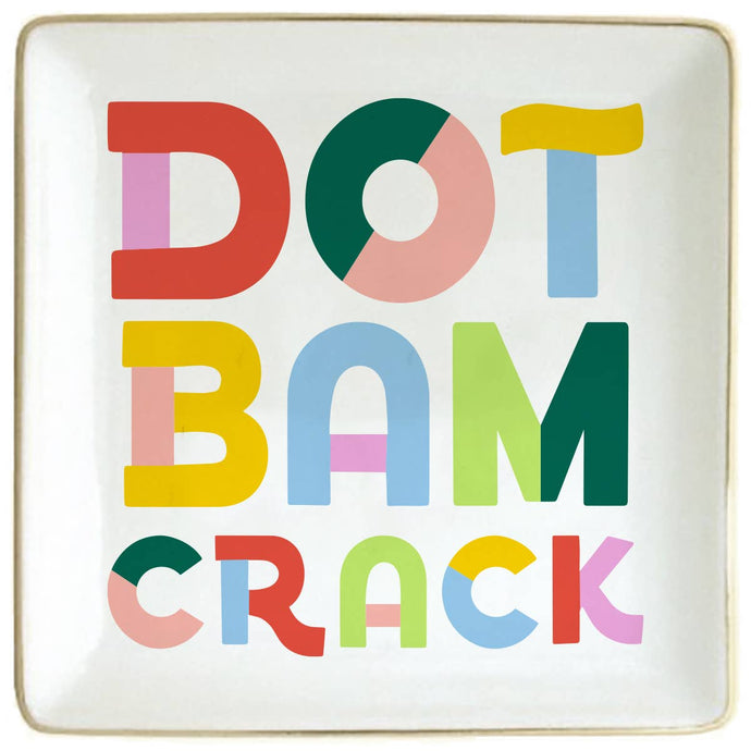 soiree-sisters Mahjong Ceramic Trinket Dish, Dot Bam Crack