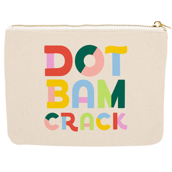 soiree-sisters Mahjong Zipper Canvas Pouch, Dot Bam Crack