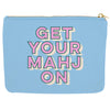 soiree-sisters Mahjong Zipper Canvas Pouch, Get Your Mahj On Bag