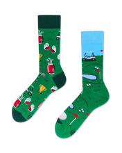 Load image into Gallery viewer, Many Mornings Socks Many Mornings Golf Course Novelty Socks – Mismatched Unisex
