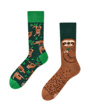 Load image into Gallery viewer, Many Mornings Socks Many Mornings Sloth Life Novelty Socks – Mismatched Unisex
