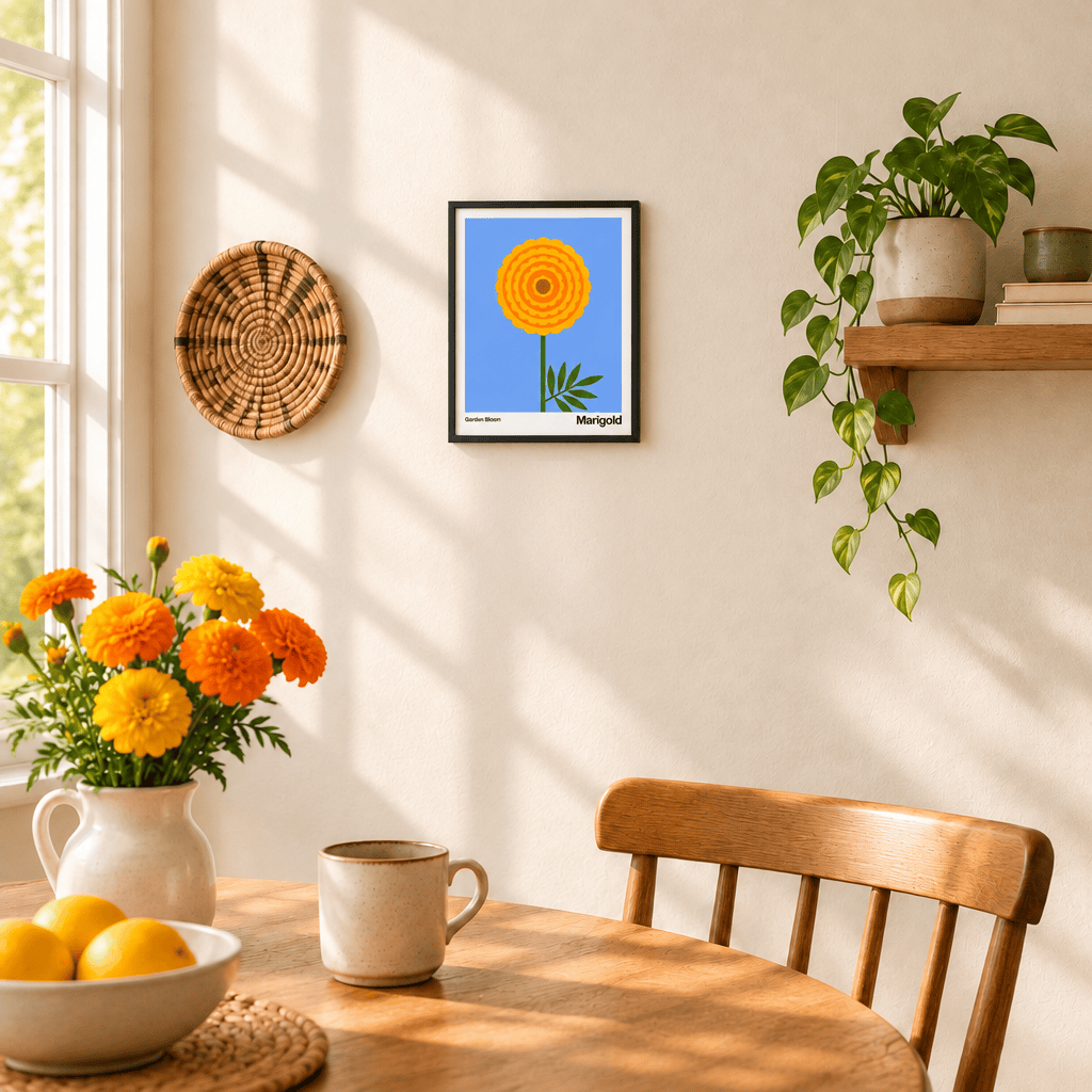 Little Dipper Art Marigold Botanical Art Print | Little Dipper Art