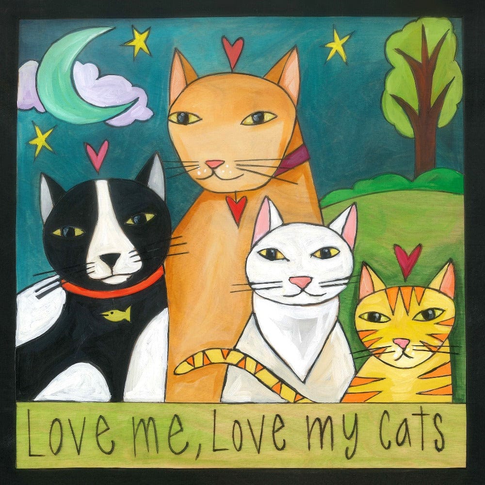 Sincerely Sticks Wall Art Meow-Zah! 9" x 9" Plaque