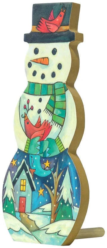 Sticks Proudly Handmade in Iowa, USA Merry &amp; Bright Snowman Sculpture