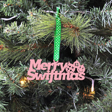 Load image into Gallery viewer, Spunky Fluff Ornament Merry Swiftmas Stacked Tiny Word Ornament, Taylor Swift Christmas Ornament
