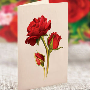 FreshCut Paper LLC Greeting & Note Cards Mini Blooming Roses Pop-Up Card Flower Bouquet