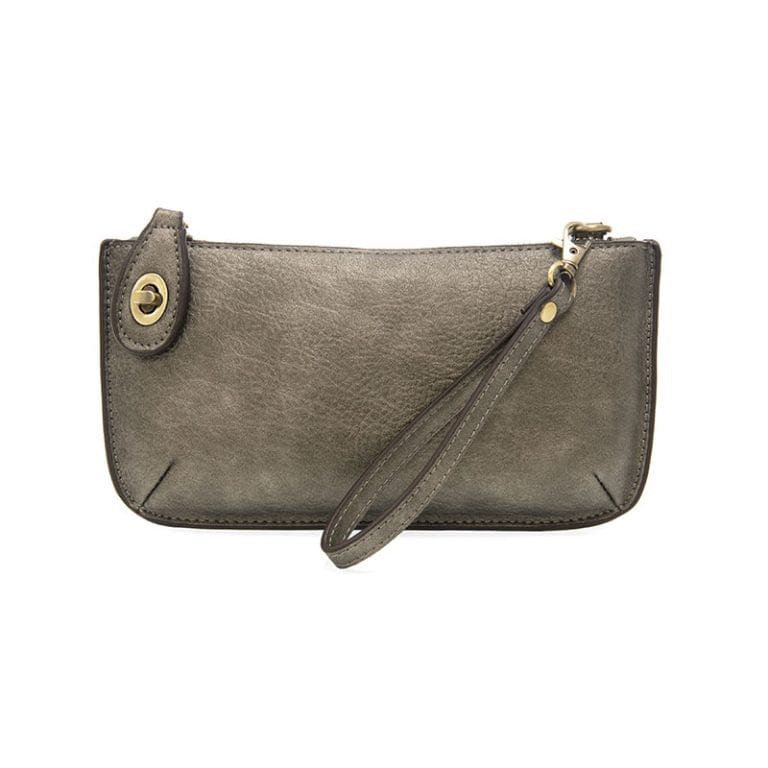 Joy Susan Metallic Dark Chrome Mini Crossbody Clutch