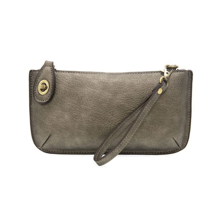 Joy Susan Metallic Dark Chrome Mini Crossbody Clutch
