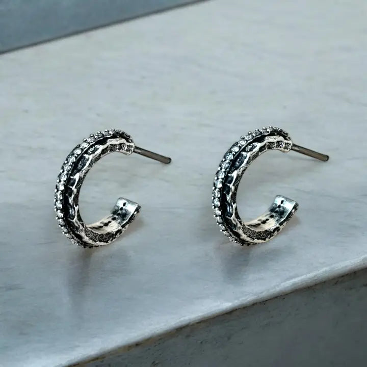 TAT2 Designs Jewelry - Necklaces Mini Egy Crystal Thin Hoop Earring
