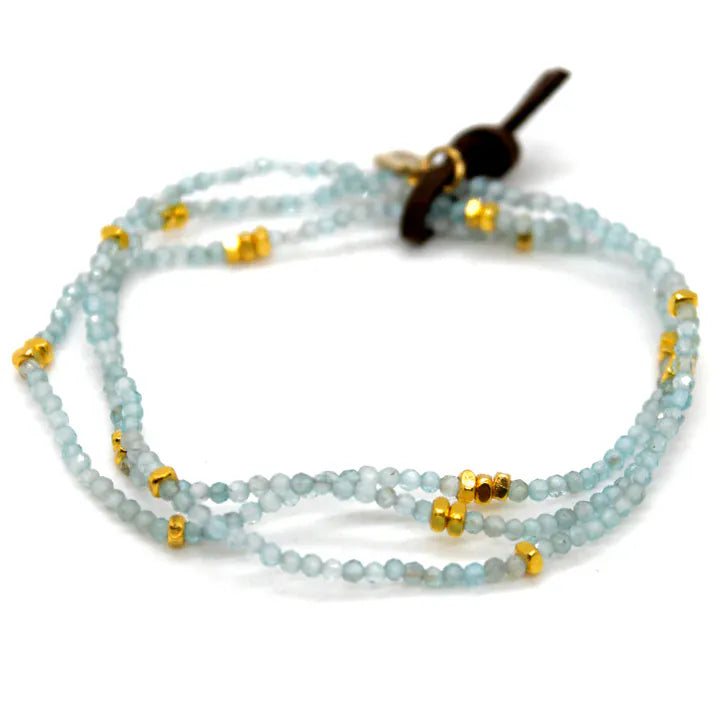 Lizou Mini Faceted Stone Bracelet - Apatite