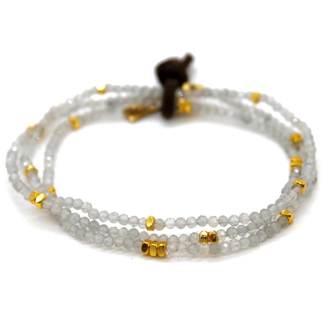 Lizou Mini Faceted Stone Bracelet - Labradorite