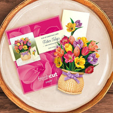 Load image into Gallery viewer, FreshCut Paper LLC Greeting &amp; Note Cards Mini Festive Tulip Pop-Up Card Flower Bouquet
