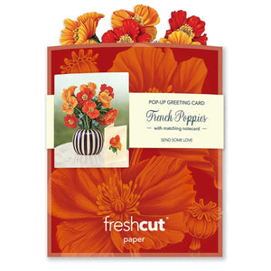 FreshCut Paper LLC Greeting & Note Cards Mini French Poppies Pop-Up Card Flower Bouquet