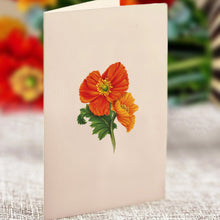 Load image into Gallery viewer, FreshCut Paper LLC Greeting &amp; Note Cards Mini French Poppies Pop-Up Card Flower Bouquet
