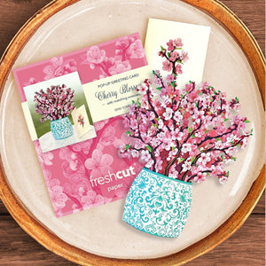 FreshCut Paper LLC Greeting & Note Cards Mini Japanese Cherry Blossom Pop-Up Card Flower Bouquet