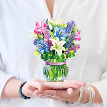 Load image into Gallery viewer, FreshCut Paper LLC Greeting &amp; Note Cards Mini Lilies &amp; Lupines Pop-Up Card Flower Bouquet
